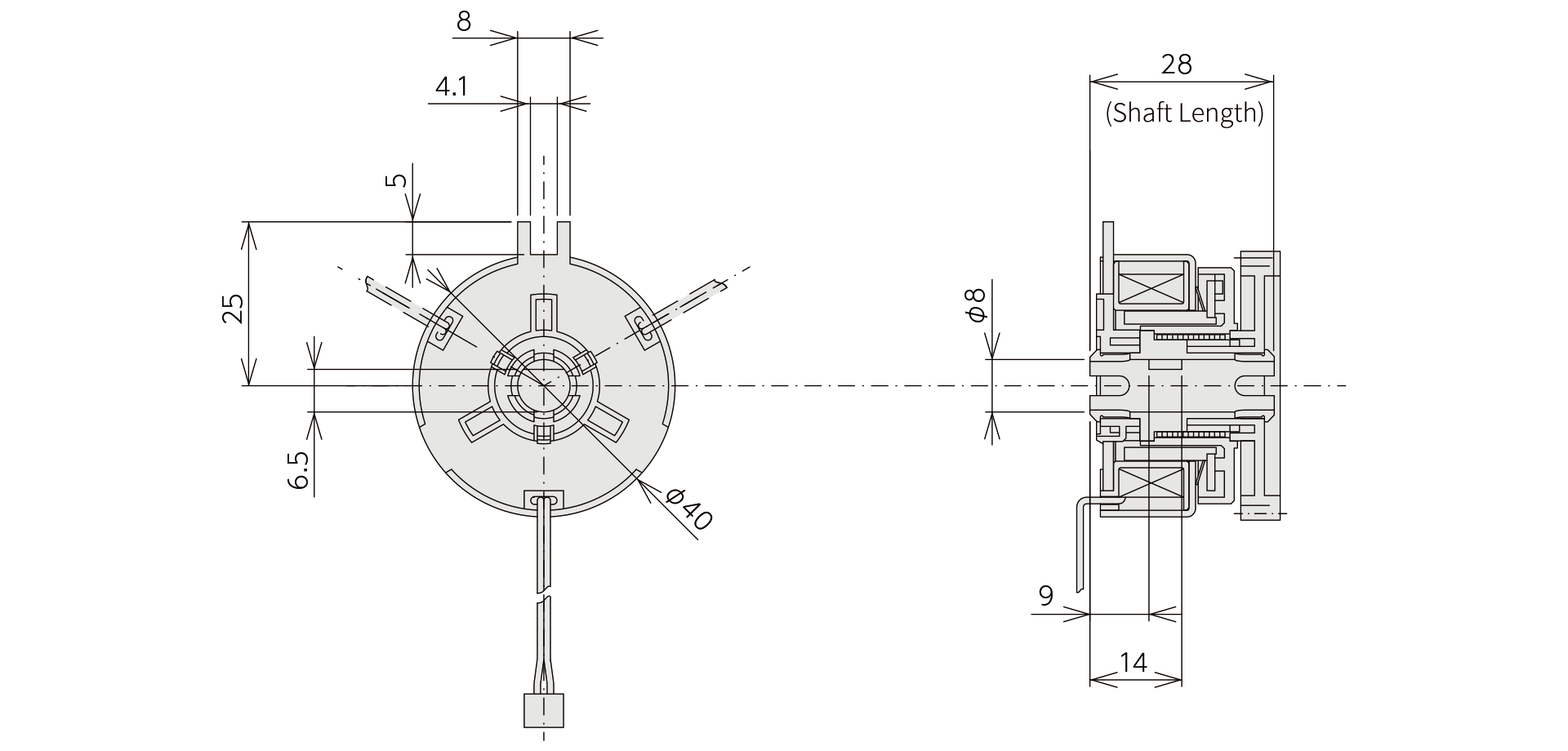 Structure & external form dimensions DSTC-40G