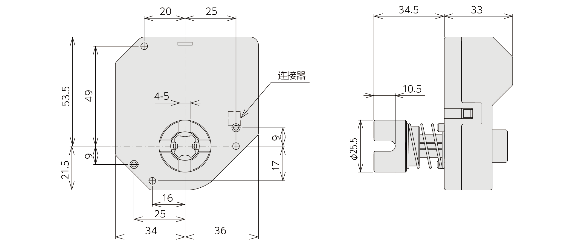 构造、外部尺寸 MA-D04
