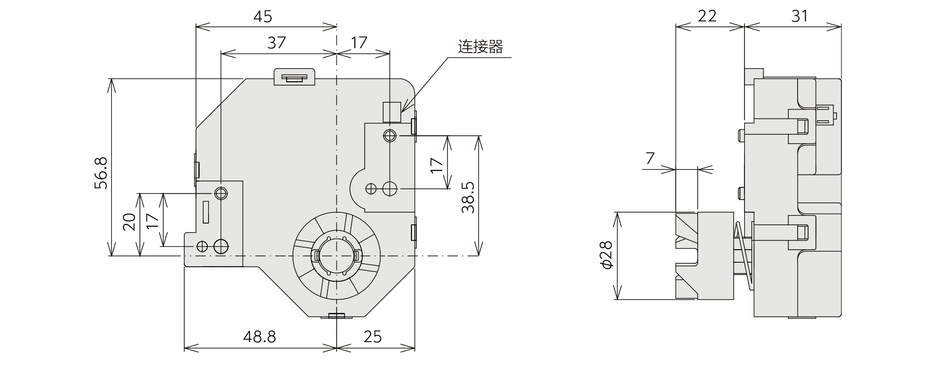 构造、外部尺寸 MA-D03