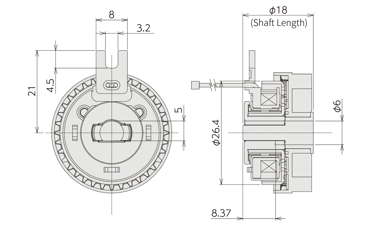 Structure & external form dimensions MCA-35T