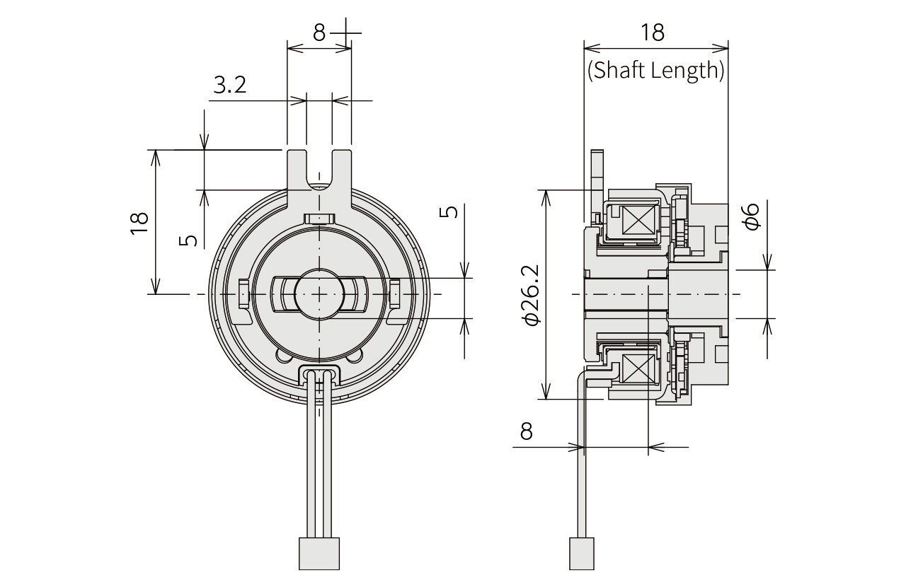 Structure & external form dimensions MCA-25T