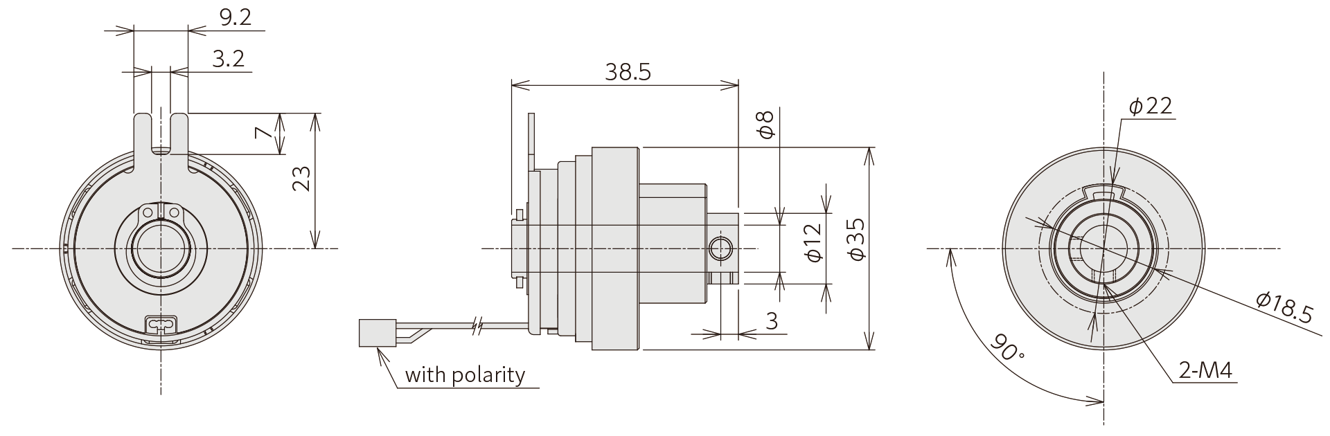 Structure & external form dimensions SMT-SB35R