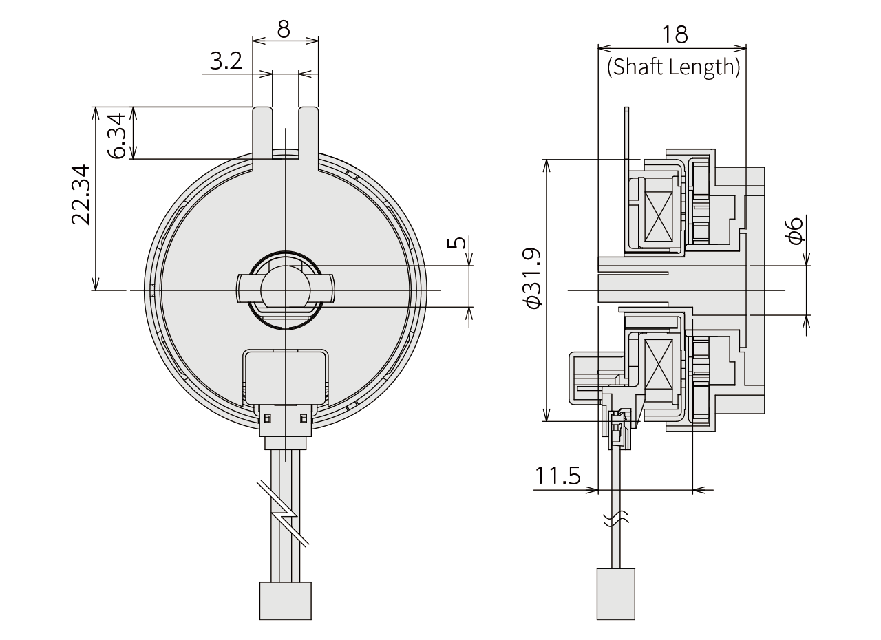 Structure & external form dimensions MCA15TL