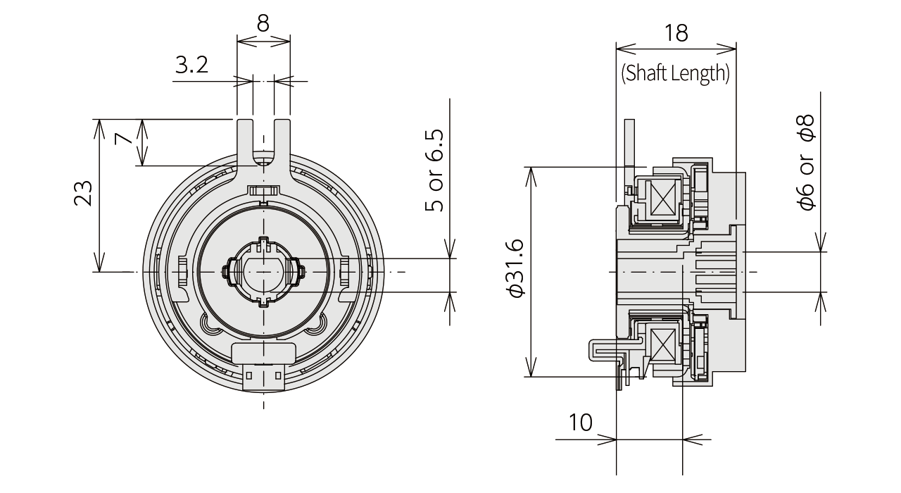 Structure & external form dimensions MCA50TC