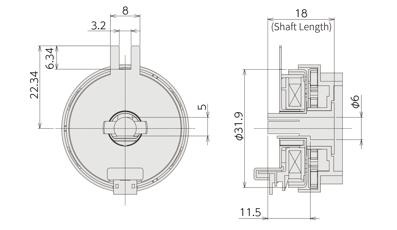 Structure & external form dimensions MCA15TC